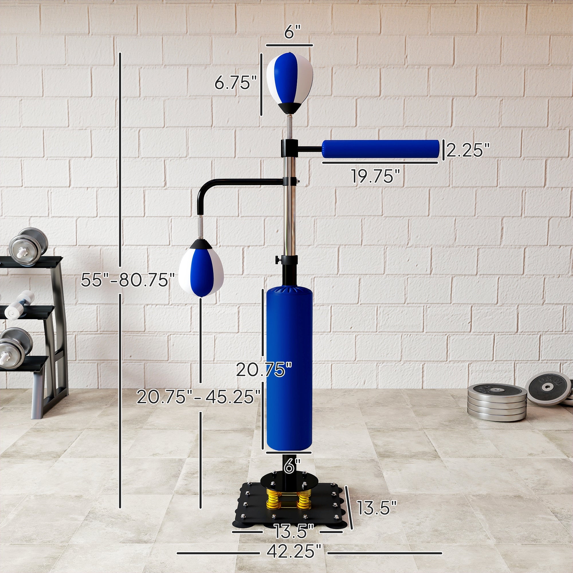 Adjustable Speed & Reflex Boxing Stand (4.6'–6.7')