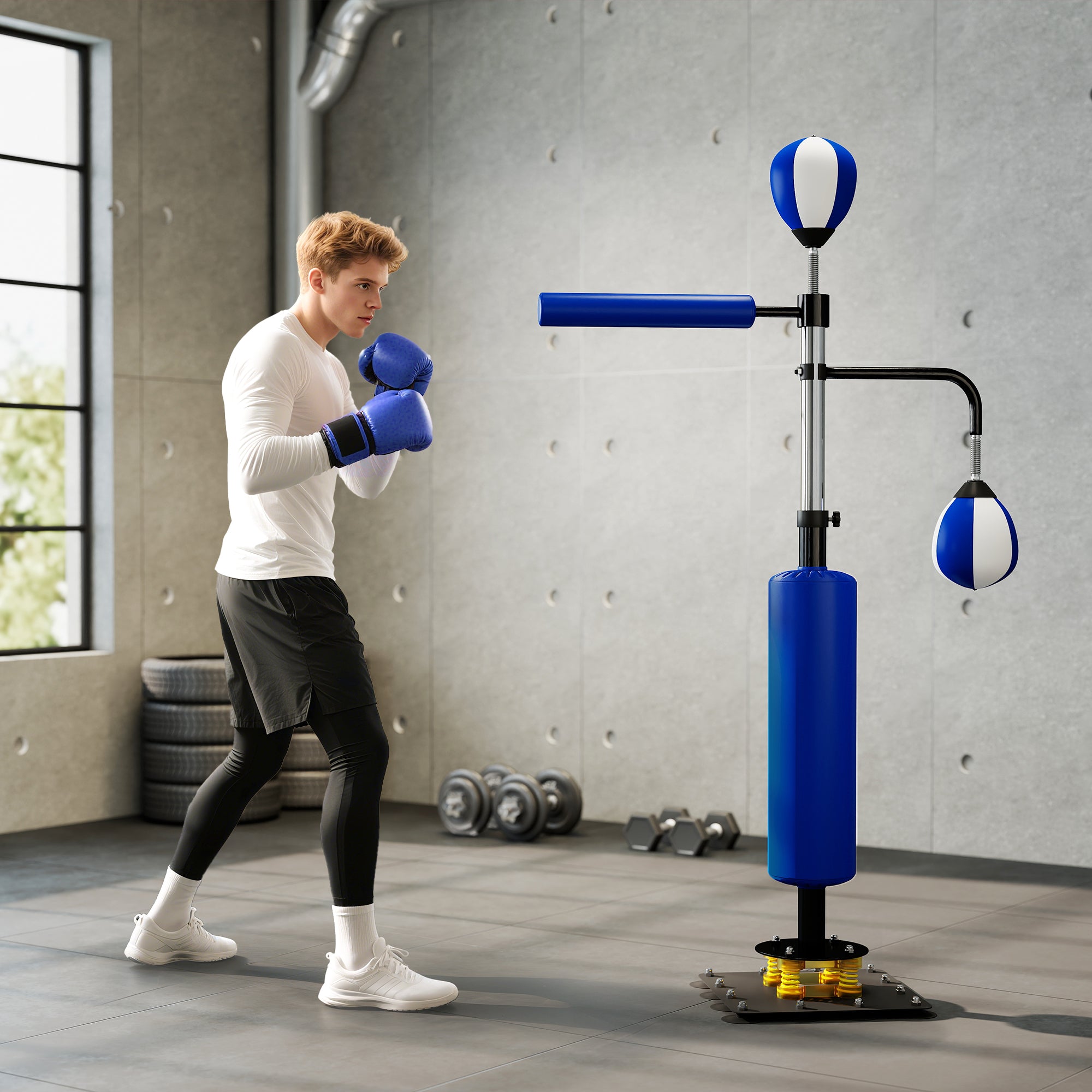 Adjustable Speed & Reflex Boxing Stand (4.6'–6.7')